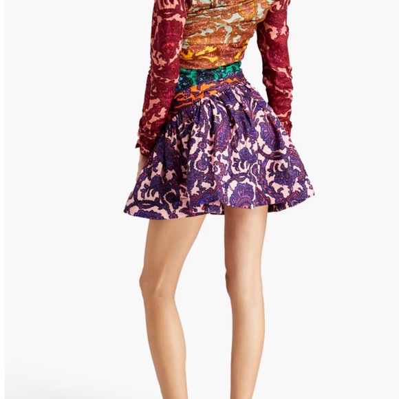 NWT Zimmermann Cold-shoulder knotted paisley-print linen mini dress - Picture 6 of 7